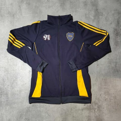 Campera Boca gris lineas amarillas