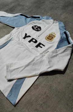 Buzo AFA niño seleccion medio cierre blanco mangas celestes - comprar online