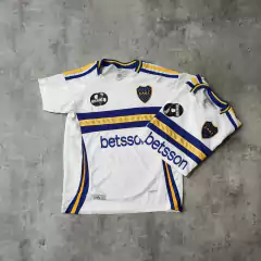 Camiseta Boca 2025 Betsson suplente blanca niño