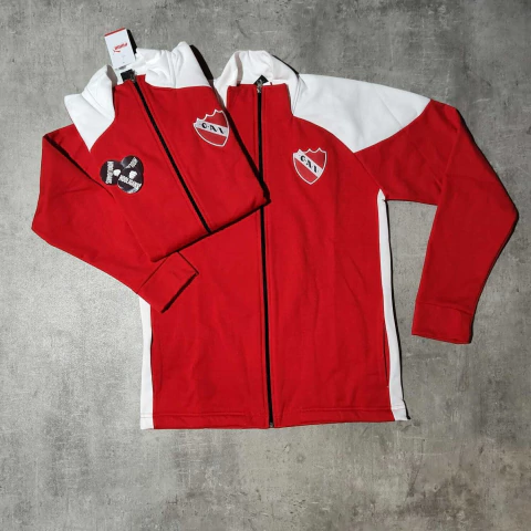 Campera Independiente roja tiras blancas