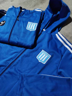 Campera Racing ceelste retro con capucha - comprar online