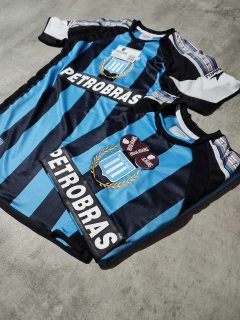 Camiseta Racing Petrobras celeste y negra retro - tienda online