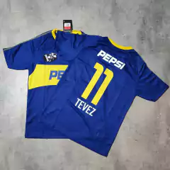 Camiseta Boca Pepsi titular azul retro Tevez - Hooligans Bahía