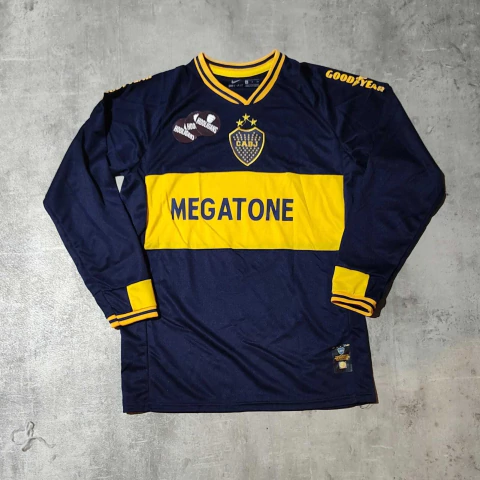 Camiseta Boca Megatone titular manga larga Roman retro
