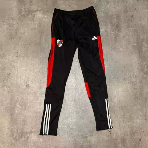 Pantalon River negro franja roja con cierre