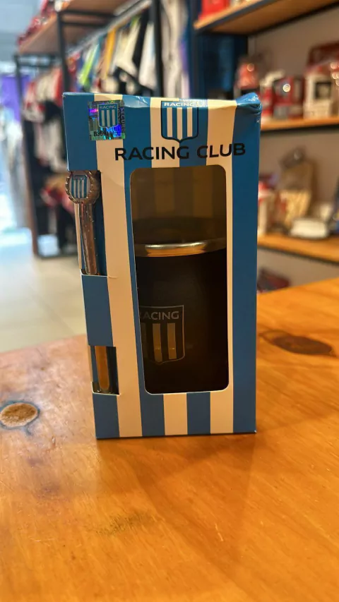 Mate de metal Racing con bombilla oficial