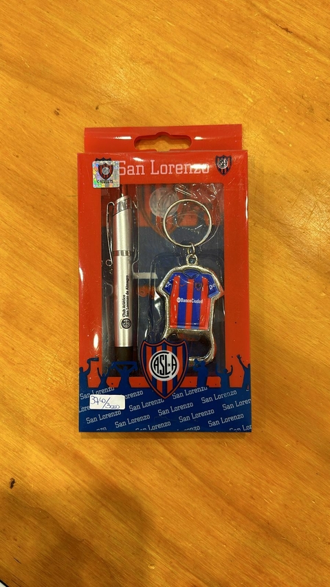 Set san lorenzo lapicera y llavero