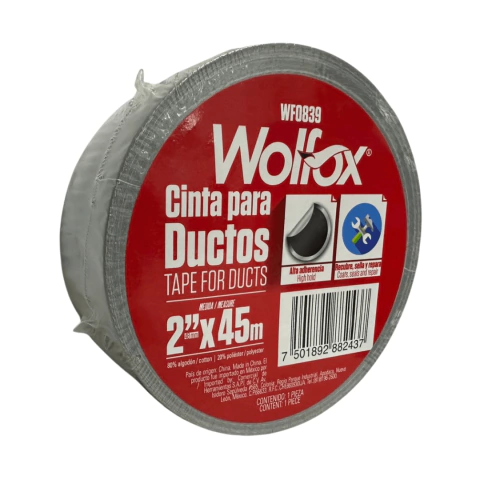 CINTA PARA DUCTOS 2" X 45m WOLFOX WF0839