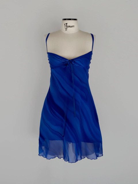 vestido upcycling azul - P/PP - comprar online