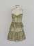vestido verde estampado - P/M
