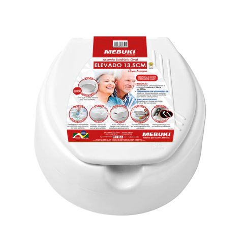 Assento Sanitário Oval Elevado 7.5
