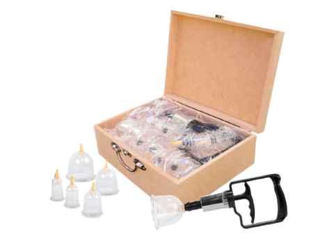 Kit com 12 Ventosas de Acrílico e Aplicador para Ventosaterapia Chinesa - Estek