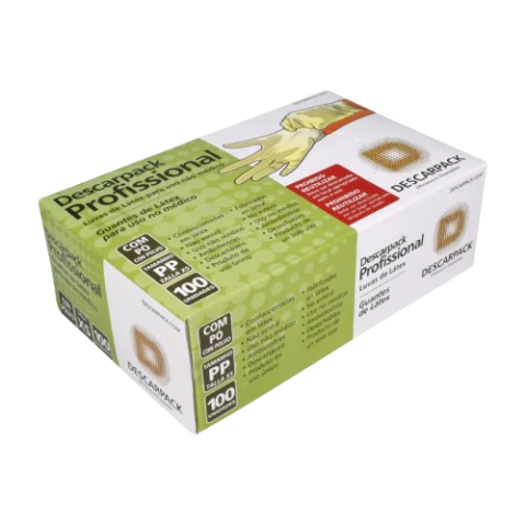 Luva de Látex Profissional Não Médica com Pó Descarpack com 100 Unidades