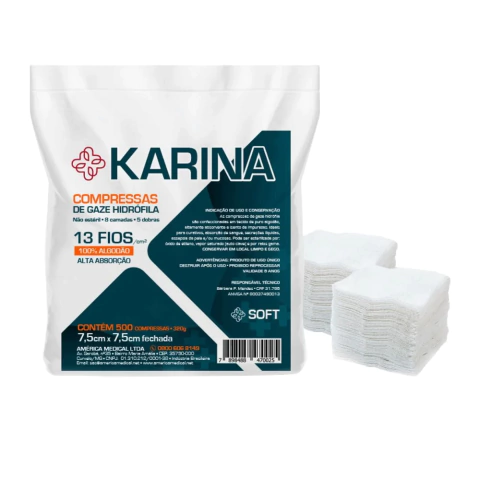 Compressa De Gaze Karina 11 Fios E 13 Fios - American Medical