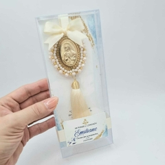 Bendición Lujo Virgen Bordada Oro c/borla / Pedido mínimo 12 pz jo