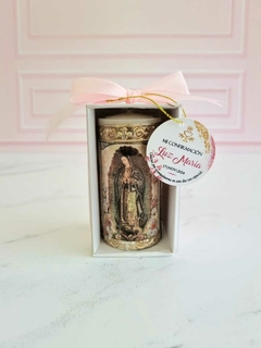 Cirio mini c/ Repujado Virgen de Guadalupe | Pedido mínimo 12 pz - Papyros Recuerdos y Accesorios