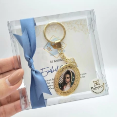 Llavero Doble Vista Encapsulado Virgen/San Judas Dorado | Pedido mínimo 12 pz - comprar en línea