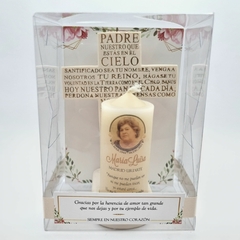 Cruz Padre Nuestro c/portavela y cirio personalizado | Pedido mínimo 12 pz - comprar en línea
