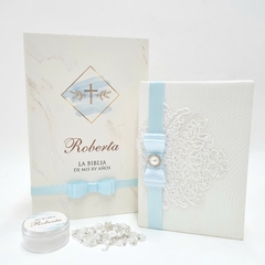 Biblia con Caja de Madera Personalizada ''Mis XV años'' - Papyros Recuerdos y Accesorios