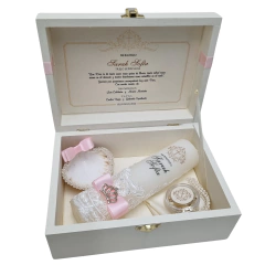 Kit Bautizo Lujo Rosa mod. KB003-R Personalizado en internet