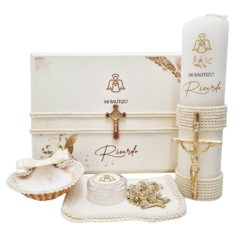 Kit Bautizo Lujo Neutro mod. KB005-N Personalizado - comprar en línea