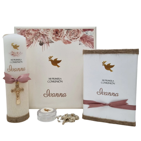 Kit Primera Comunión Lujo Rosa mod. KC005-R Personalizado - comprar en línea