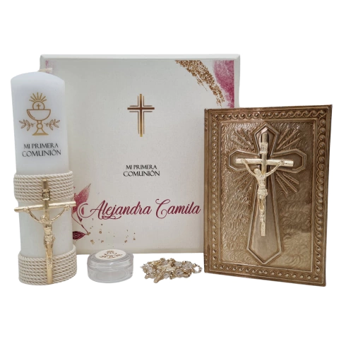 Kit Primera Comunión Lujo Rosa mod. KC004-R Personalizado - comprar en línea