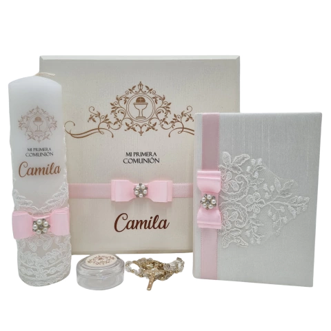 Kit Primera Comunión Lujo Rosa mod. KC003-R Personalizado - comprar en línea