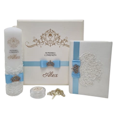 Kit Primera Comunión Lujo Azul mod. KC004-A Personalizado - comprar en línea