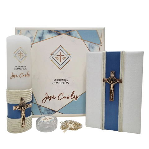 Kit Primera Comunión Lujo Azul mod. KC002-A Personalizado - comprar en línea