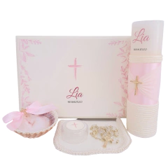 Kit Bautizo Rosa mod. KB007-R - comprar en línea