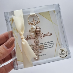Llavero Cruz Pedrería Grande | Pedido mínimo 12 pz - Papyros Recuerdos y Accesorios