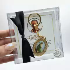 Llavero Doble Vista Encapsulado Virgen/San Judas Dorado | Pedido mínimo 12 pz en internet