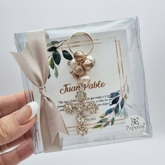 Llavero Cruz Pedrería Grande | Pedido mínimo 12 pz - comprar en línea