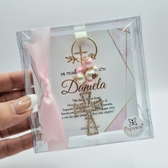 Llavero Cruz Pedrería | Pedido mínimo 12 pz - Papyros Recuerdos y Accesorios