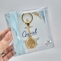 Llavero San Benito Encapsulado marco ivory | Pedido mínimo 12 pz - comprar en línea