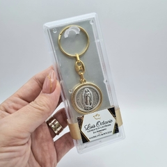 Llavero Lujo Italiano Virgen/Espíritu Santo Circular | Pedido mínimo 12 pz