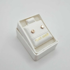 Aretes de Broquel Cuadrado Oro Rosa 10k