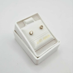 Aretes de Broquel Biselados Oro 10k