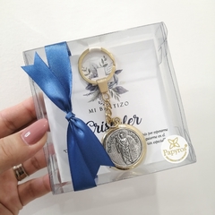 Llavero San Judas/Virgen marco Biselado dorado | Pedido mínimo 12 pz