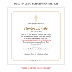 Kit Primera Comunión Lujo Neutro mod. KC001-N Personalizado - Papyros Recuerdos y Accesorios