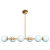 PLAFON 6 LUCES BEST GLOBOS 15CM ORO MATE ARA ILUMINACIÓN