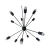 ARAÑA ATOMO 12 LUCES E27 NEGRO 312 JYR ILUMINACIÓN