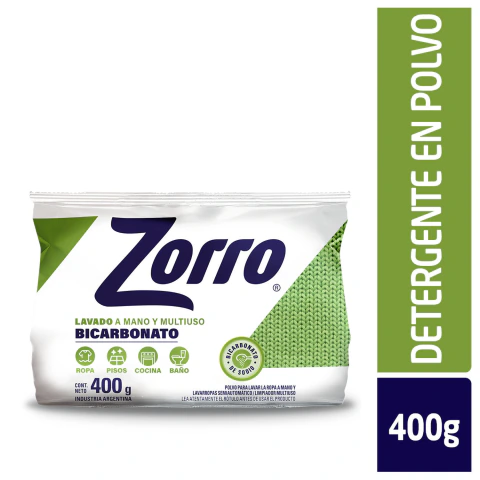 Jabón en polvo Zorro blue power lavado a mano 400 g (18436)
