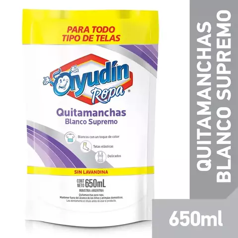 Quitamanchas Ropa Blanca Ayudín Blanco Supremo Repuesto 650 Ml (33578) - comprar online