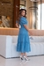 VESTIDO BORDADO FLORAL ALTO RELEVO AZUL na internet