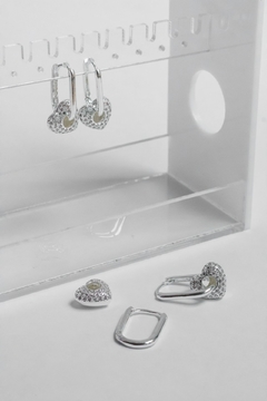 Hoops Puffy heart silver - comprar online