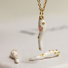 Collar Horn blanco (amuleto de la abundancia y protector contra las malas energías)
