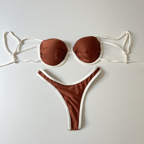 Biquíni Kali - Marrom com off