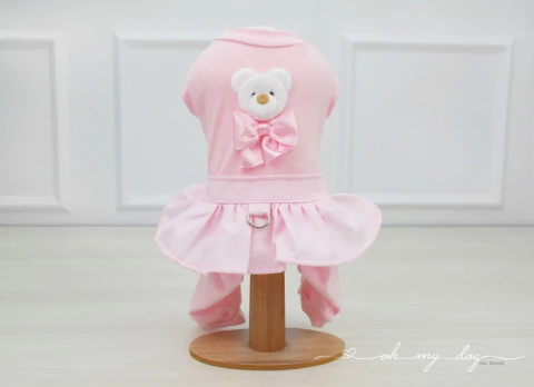 Macacao Rosa Ursinha para Cachorros - MC22